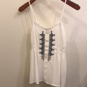 Love Tree White and Navy Tank.